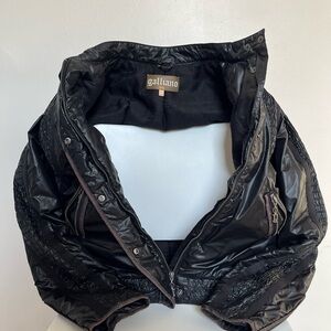 Vintage John Galliano black synthetic quilted jacket